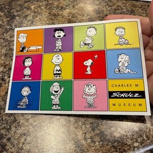 Charles M Schulz Museum Peanuts Gang Postcard Snoopy Charlie Brown 2011 Souvenir